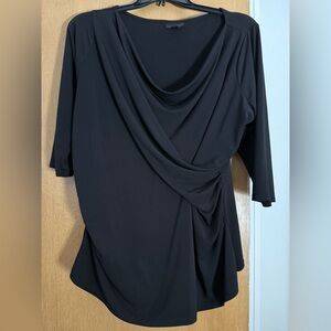 Worthington Black Drape Blouse